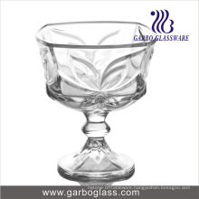 Footed Glass Ice Cream Bowl with Bowknot Design